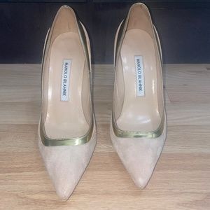 Gently Used * Manolo Blahnik M-Pretati - Vail/camoscio 875 - Pick 105 Size 37